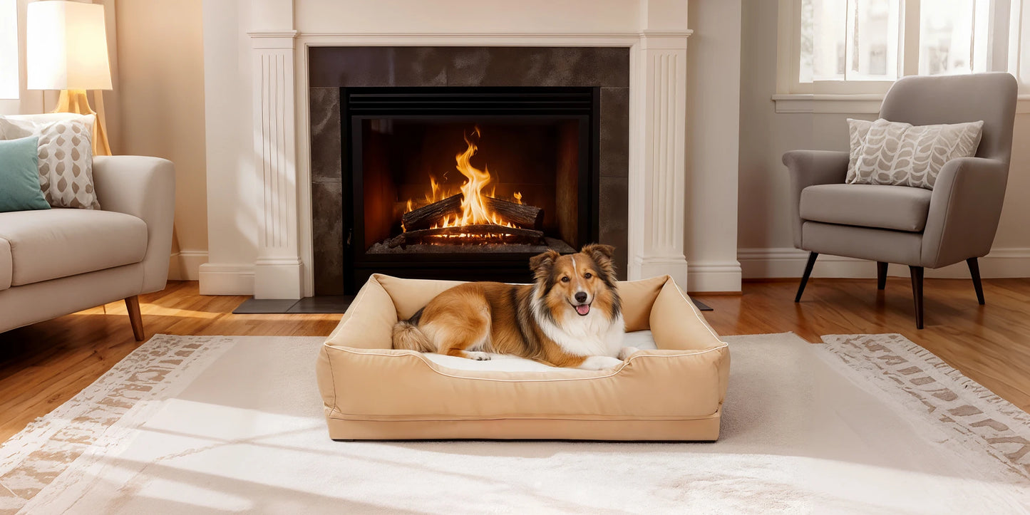 Bingopaw Orthopedic Dog Bed With Oxford Bolster Foam Base