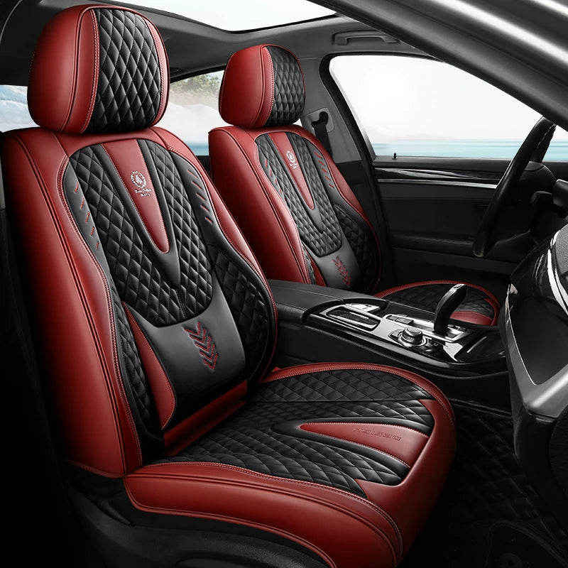 Universal Car Seat Covers Durable Synthetic Leather Front And Rear