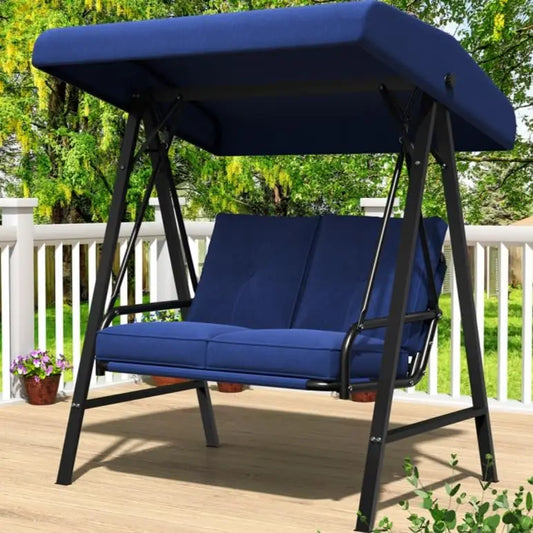 General Outdoor Porch Swing With Canopy 600LBS Capacity 2 Seats