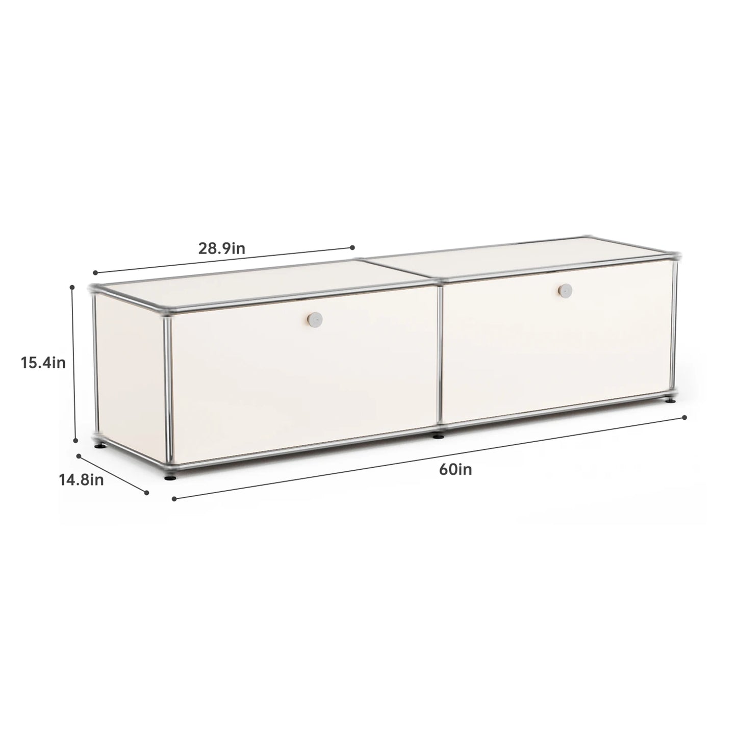 Stainless Steel Storage Cabinet Sideboard With Metal Shelves Living Room
