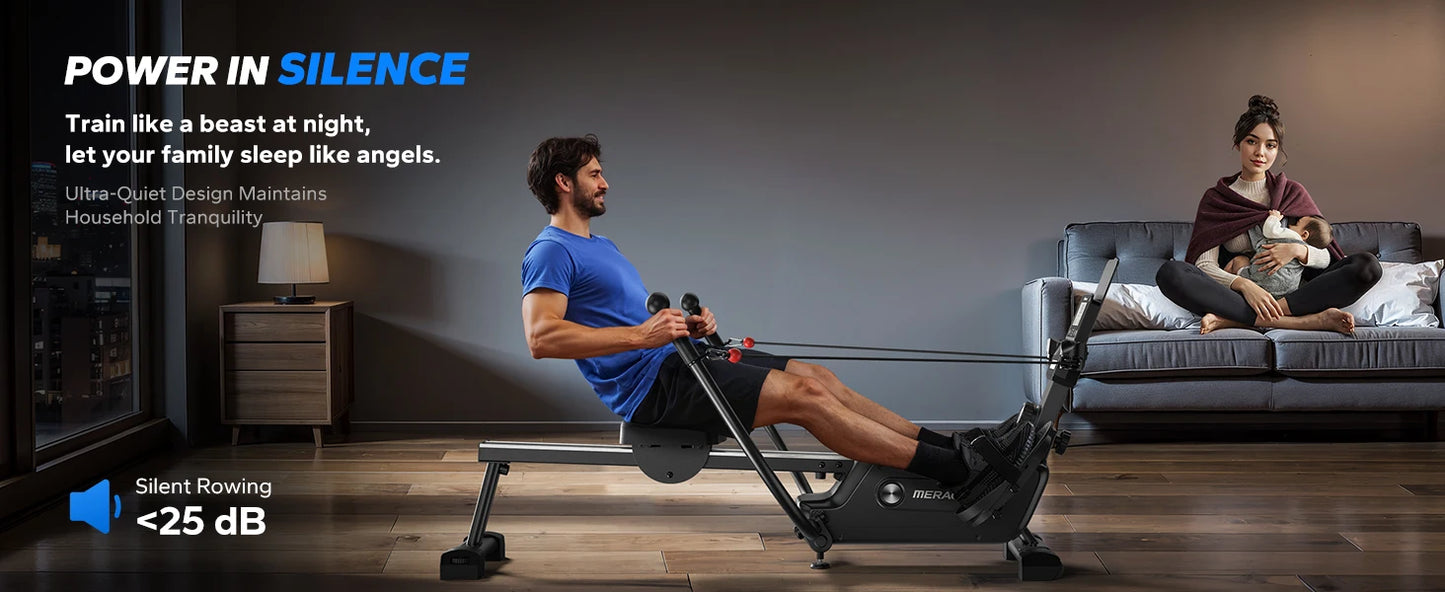 Merach Rowing Machine Magnetic 16 Level Resistance Ultra Quiet