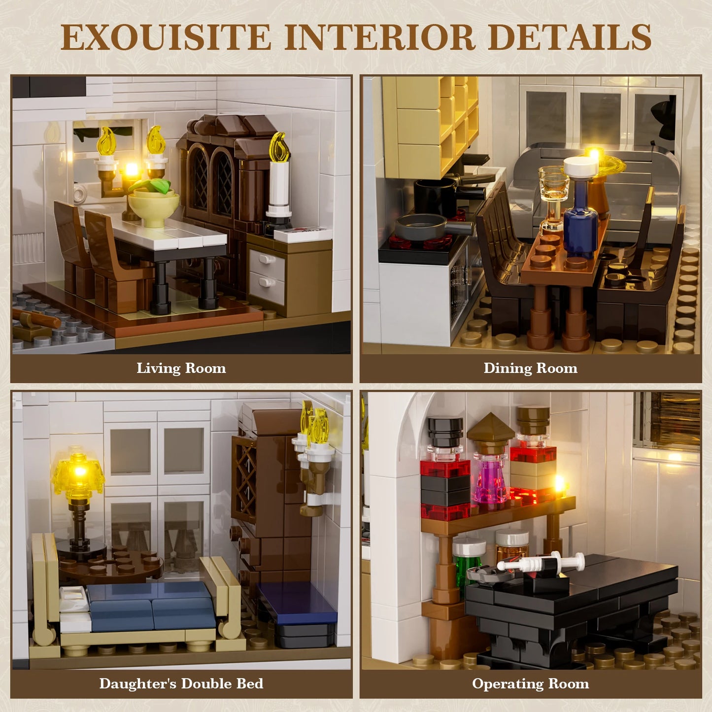 Magic House Building Set Owens House With LED Light Decor