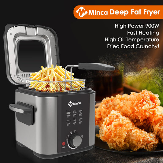 M Minca Electric Deep Fryer With Viewing Window Adjustable Temperature