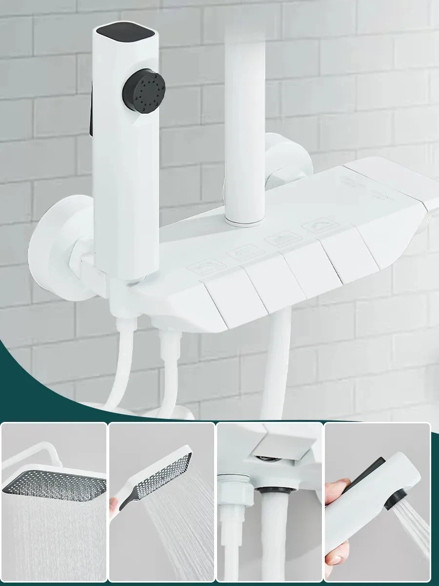 Onyzpily Shower Faucet Set With 4-Way Rainfall System