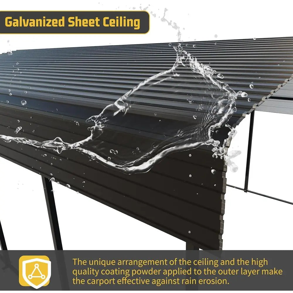 Heavy Duty Metal Carport Galvanized Steel Shelter For Vehicles