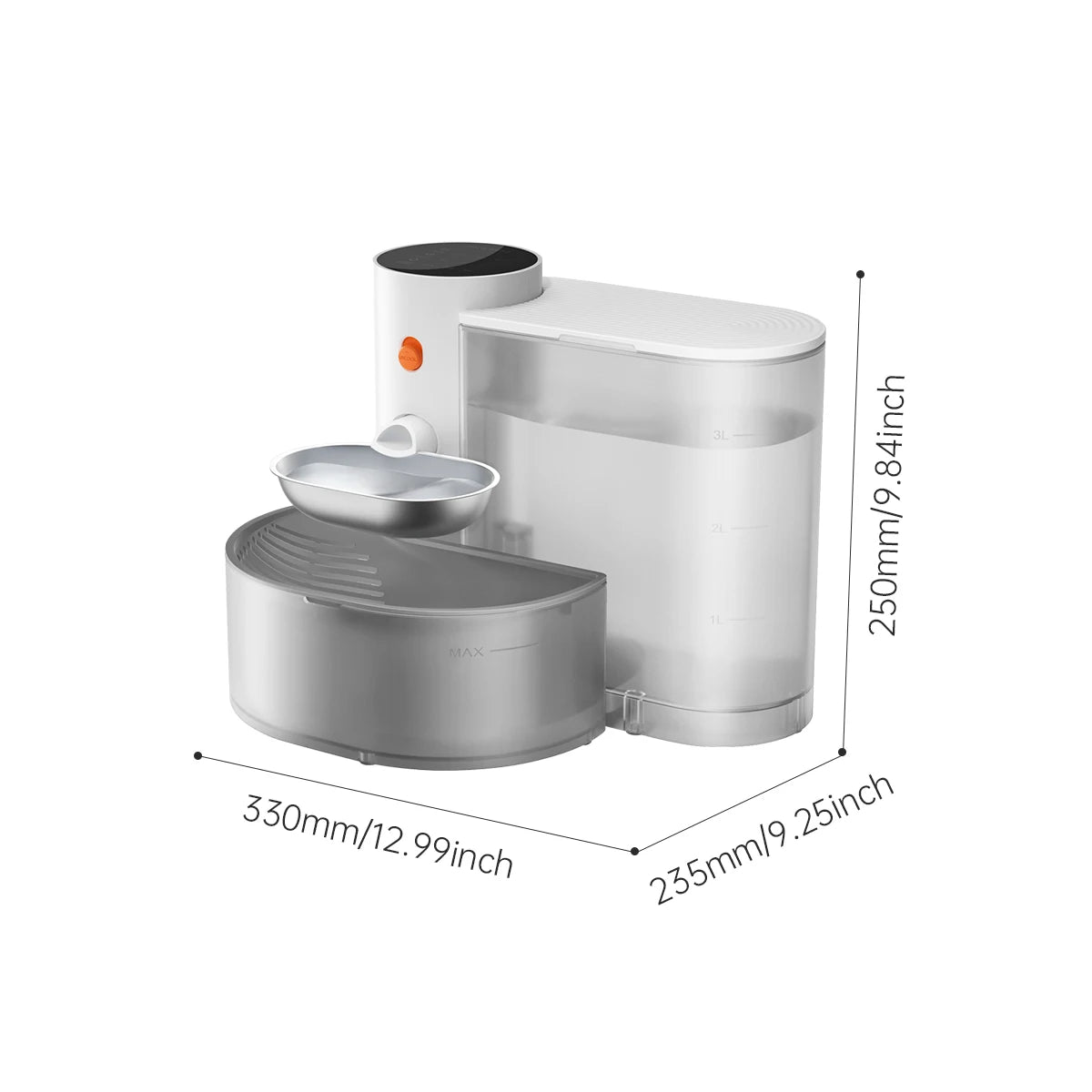 Booteely Stainless Steel Pet Water Dispenser With Pouring Bowl