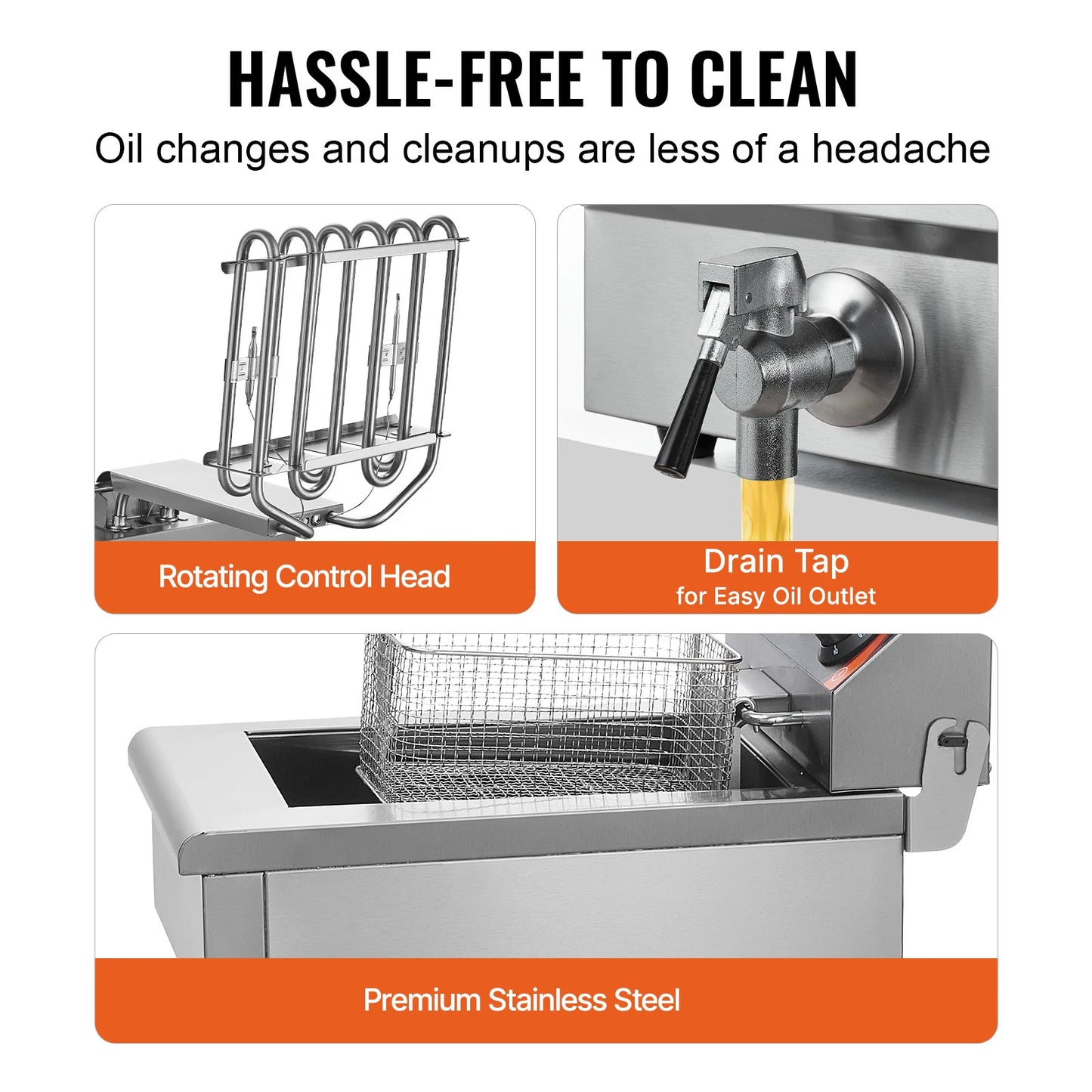 SucceBuy Electric Deep Fryer With Dual Removable Tanks