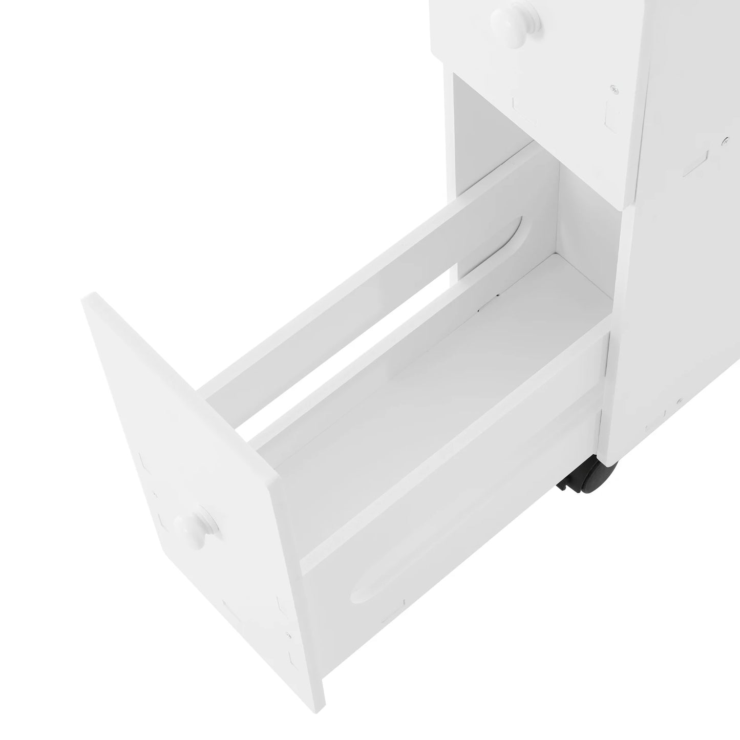 PVC Modern Bathroom Storage Cabinet Narrow Floor Standing With Drawers