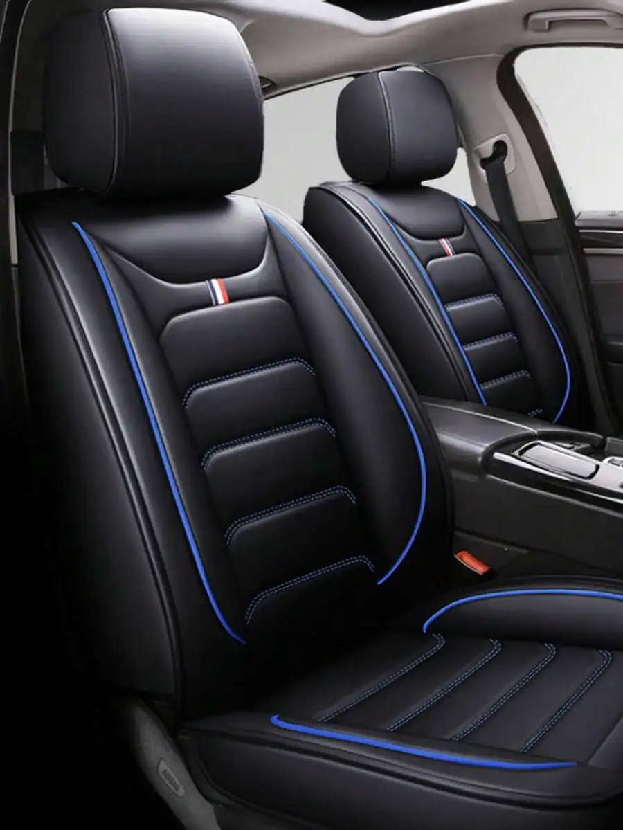 Universal PU Leatherette Car Seat Covers With Neck Lumbar Pillows