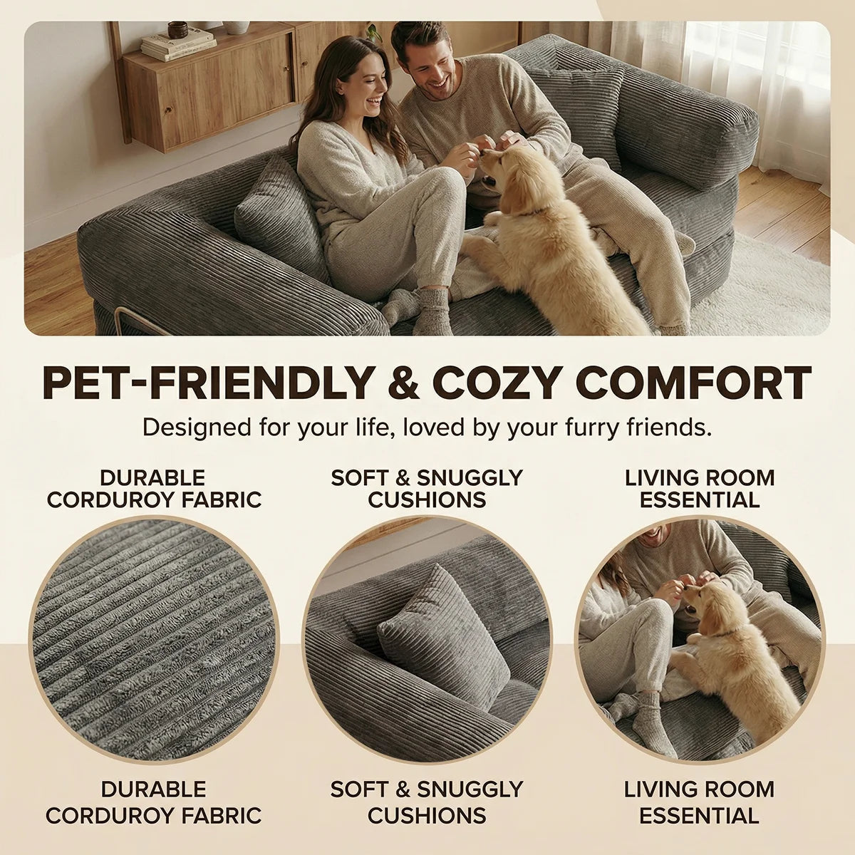 YQzyphyna Cozy Cloud Modular Sofa Bed For Living Room