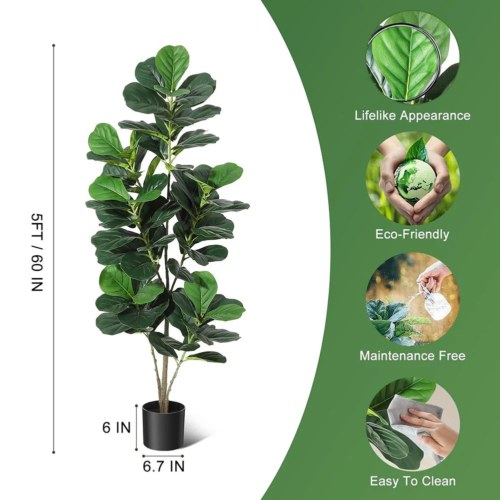 HiMISS Fiddle Leaf Fig Artificial Tree Home Decor Pot
