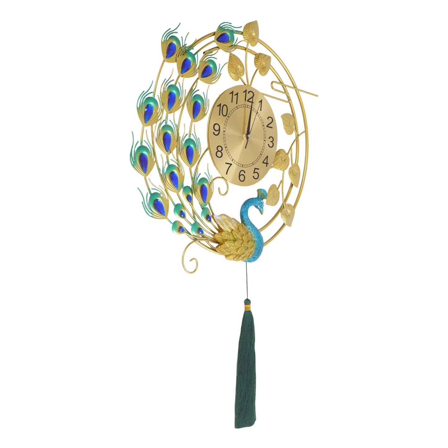 Peacock Metal Wall Clock Silent Quartz Wall Mounted Art Clock