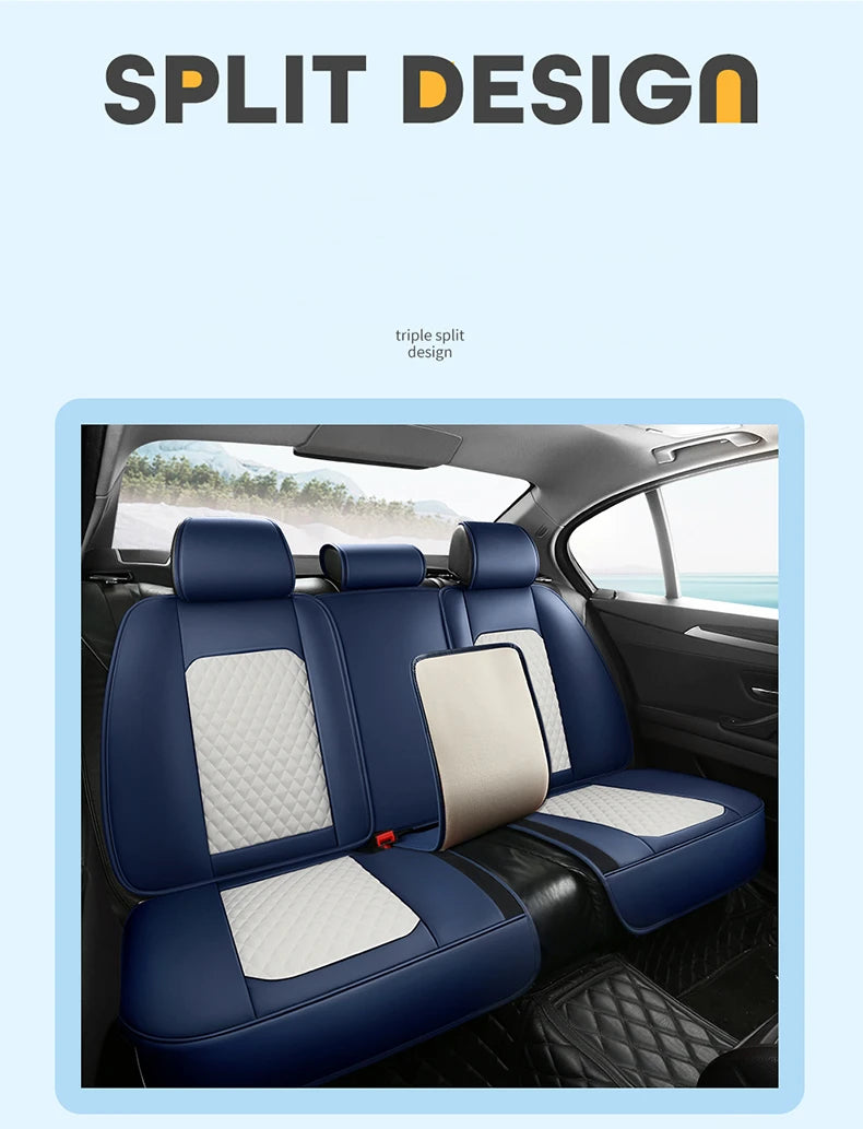 Universal Car Seat Covers Durable Synthetic Leather Front And Rear