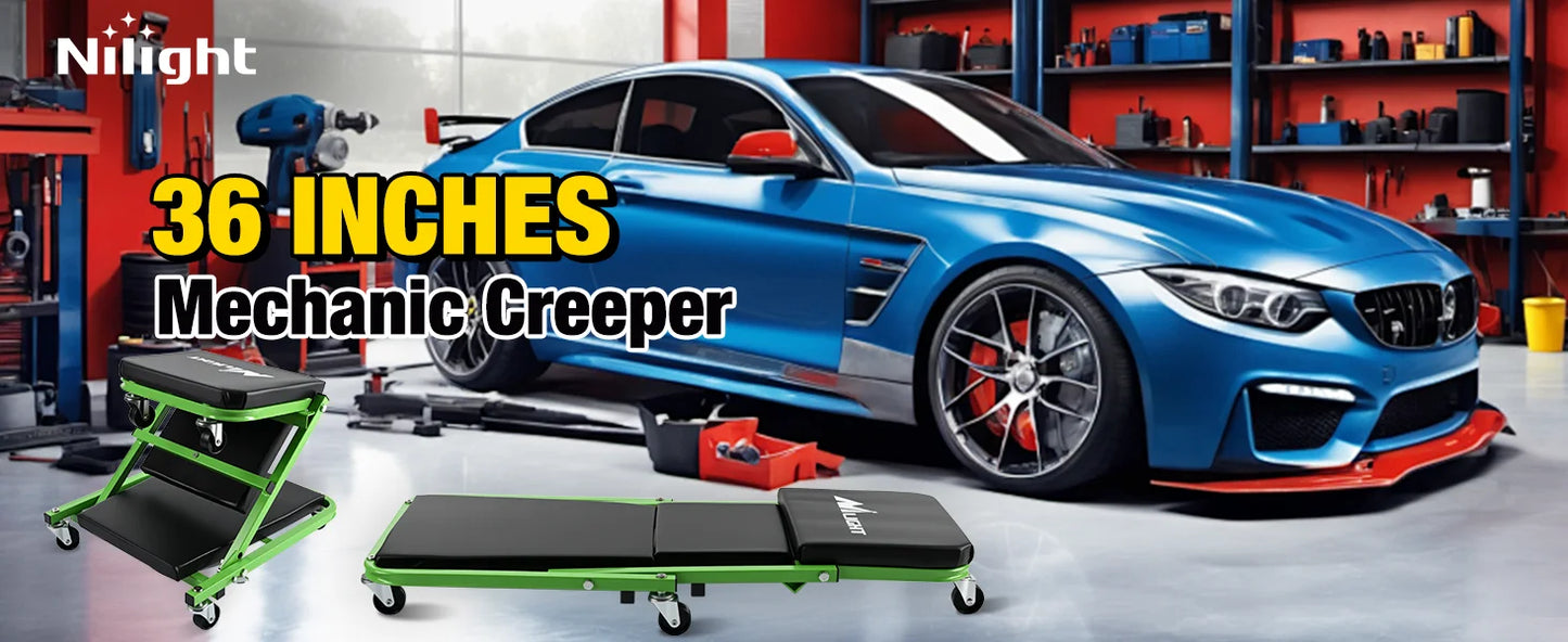 Z Creeper 2-In-1 Rolling Folding Car Seat For Garage