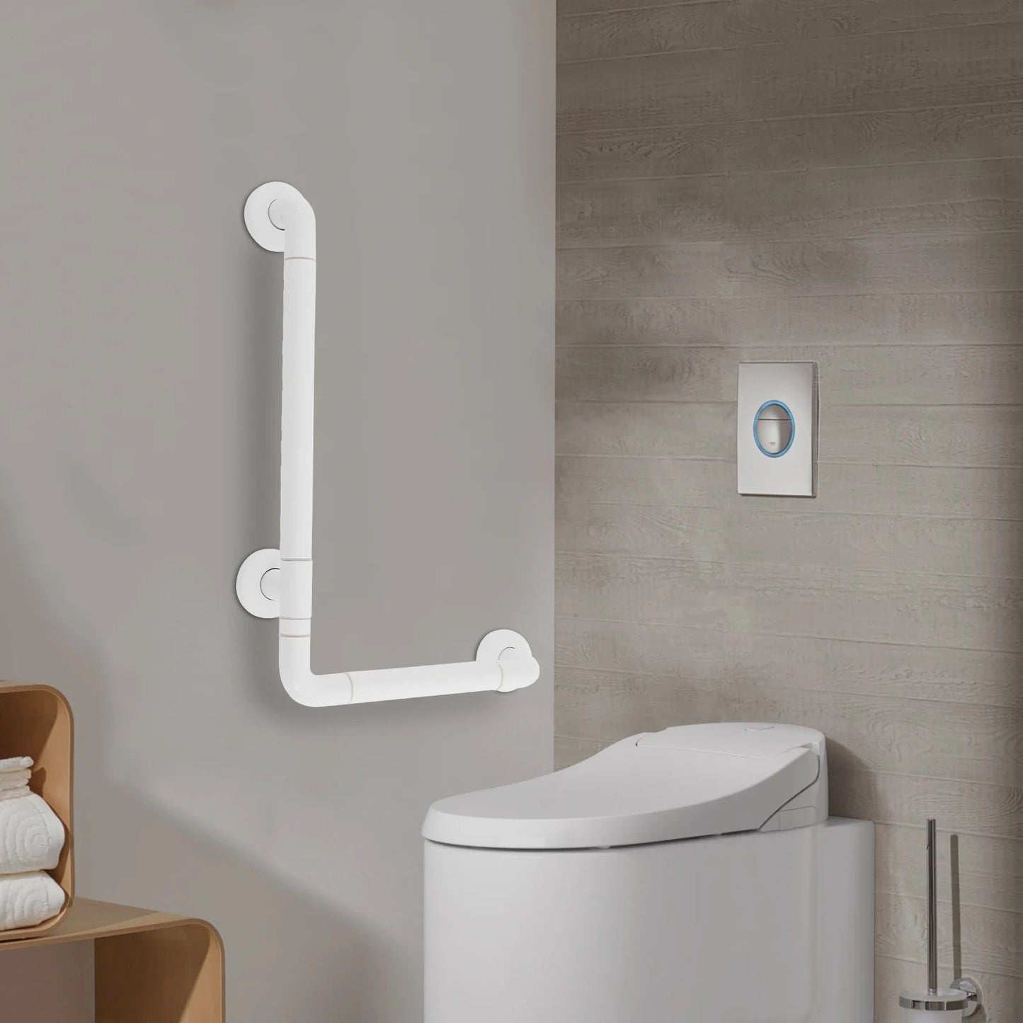 Stainless Steel L Shaped Grab Bar 200kg Capacity Anti Slip