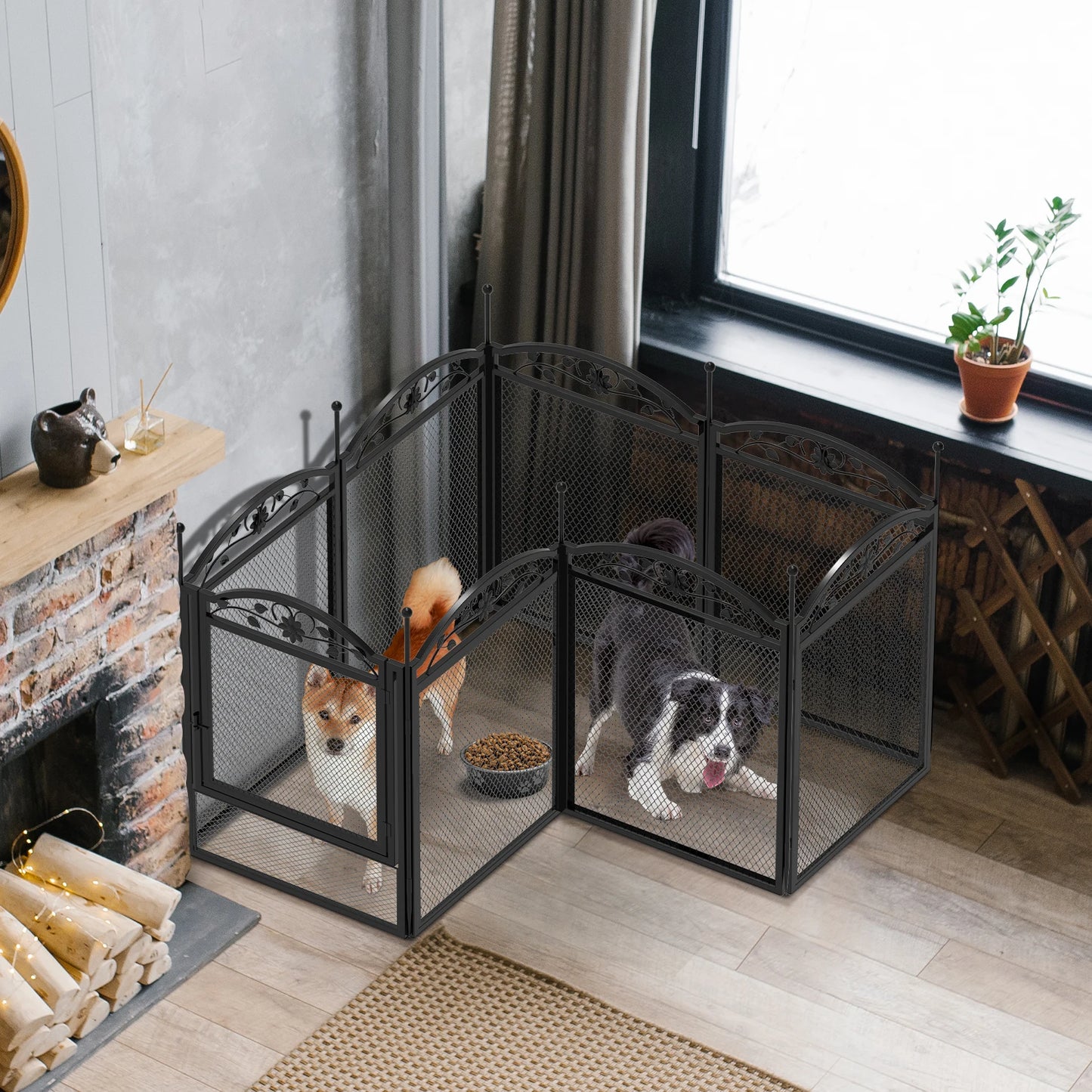 BINGOPAW Heavy Duty Dog Playpen Indoor Outdoor with Waterproof Pad