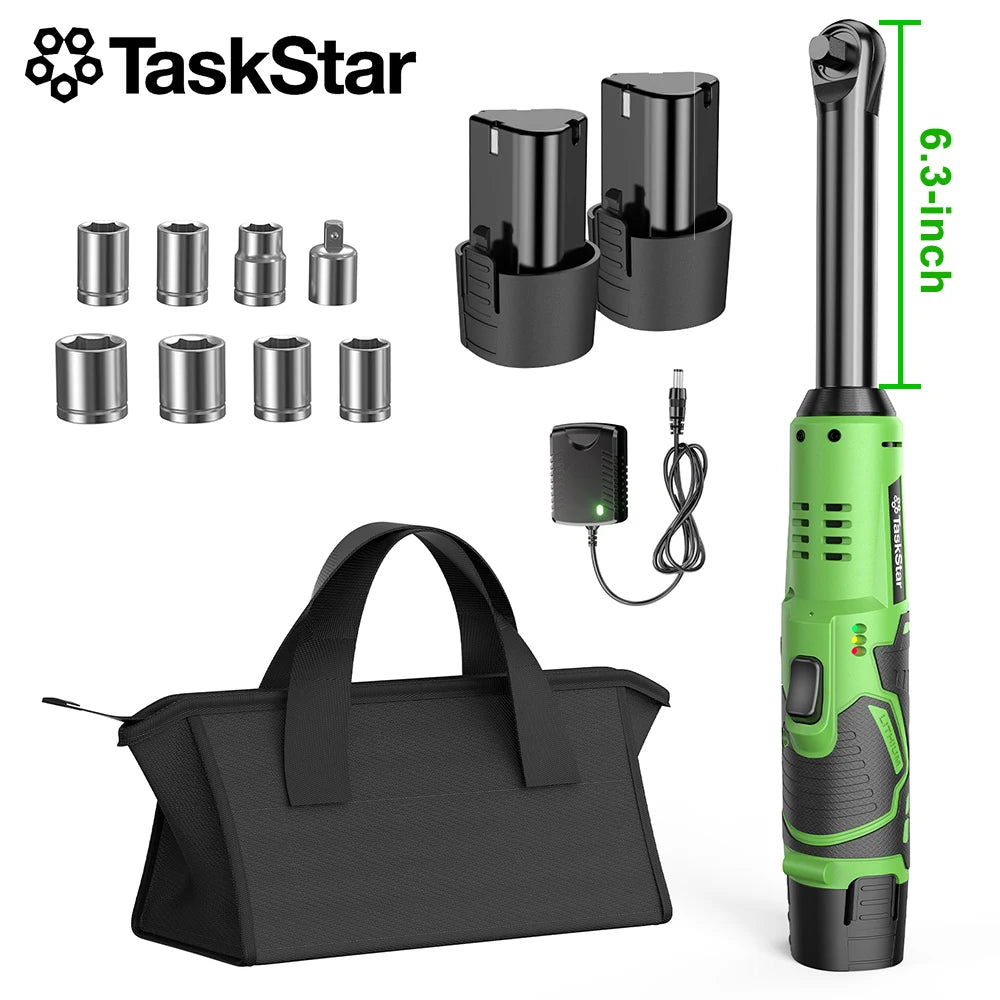 Extended Cordless Ratchet Wrench With Three Eighth Inch Driver For Cars