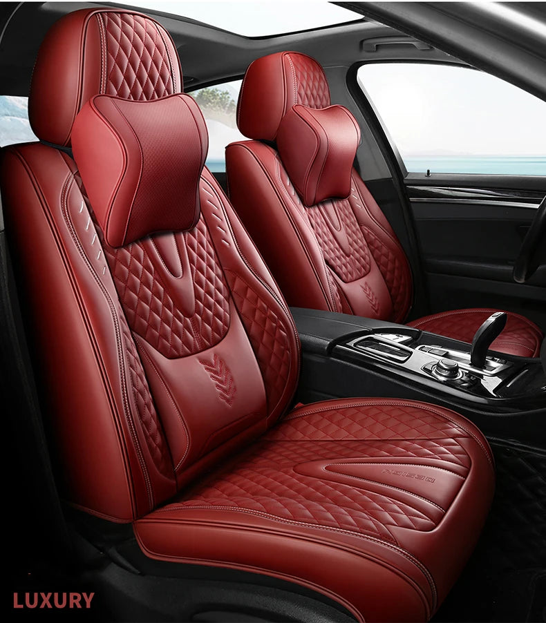 Universal Car Seat Covers Durable Synthetic Leather Front And Rear