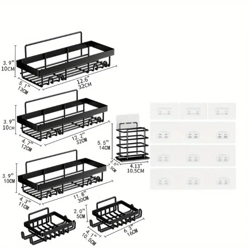Self Adhesive Shower Caddy Organizer Rack No Drill Bathroom