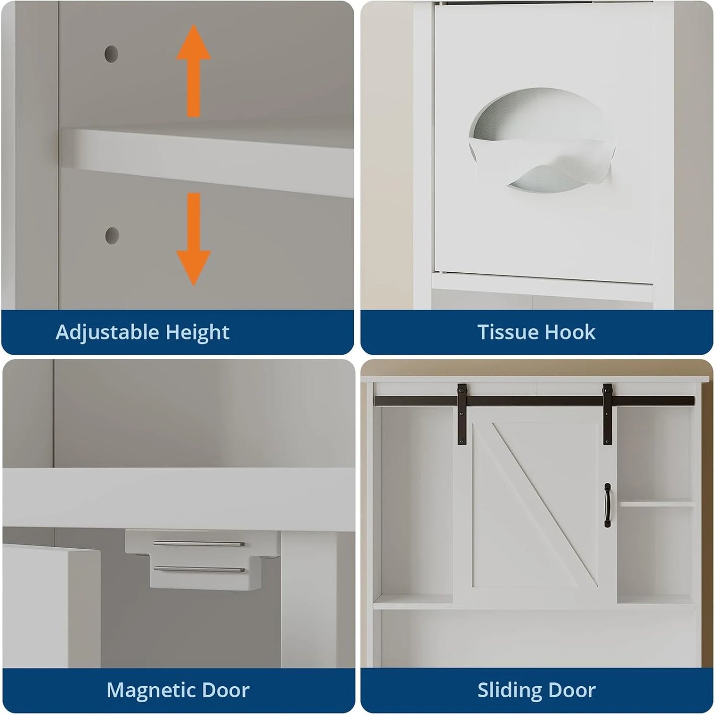 Bathroom Storage Cabinet Above Toilet Organizer With Sliding Barn Door