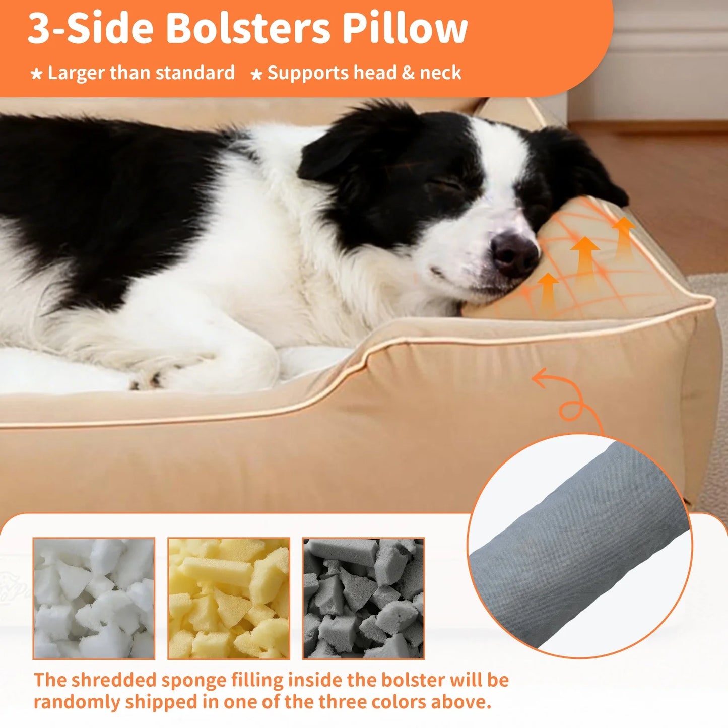 Bingopaw Orthopedic Dog Bed With Oxford Bolster Foam Base