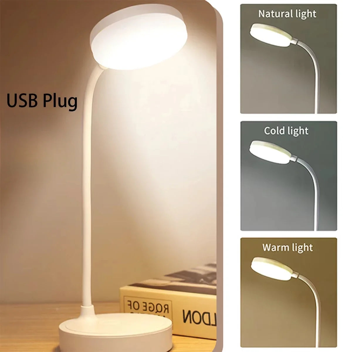 Flexible LED Desk Lamp With USB Power And Level Dimmer