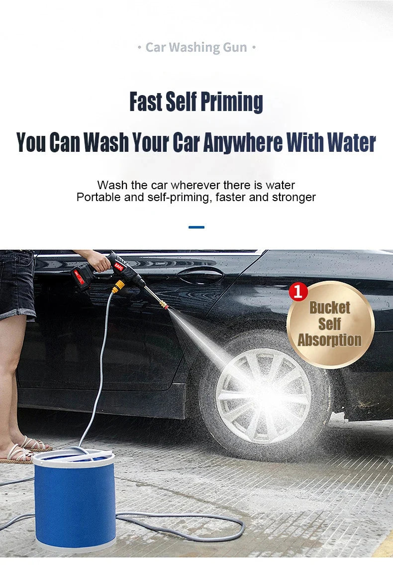 EAFC Cordless 21V High Pressure Car Washer Gun 60 Bar 80Wh