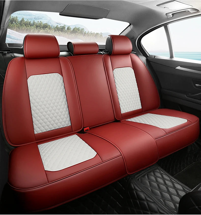 Universal Car Seat Covers Durable Synthetic Leather Front And Rear
