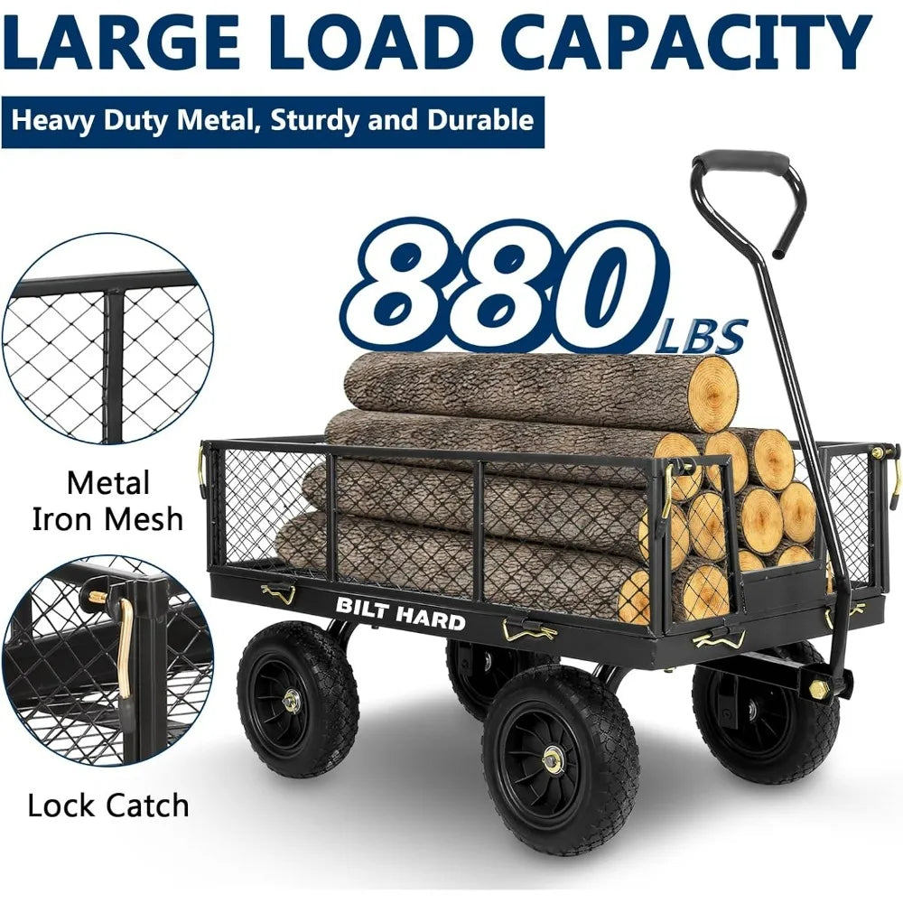 Bilt Hard 400 Lb Flat Free Tire Steel Garden CartPro