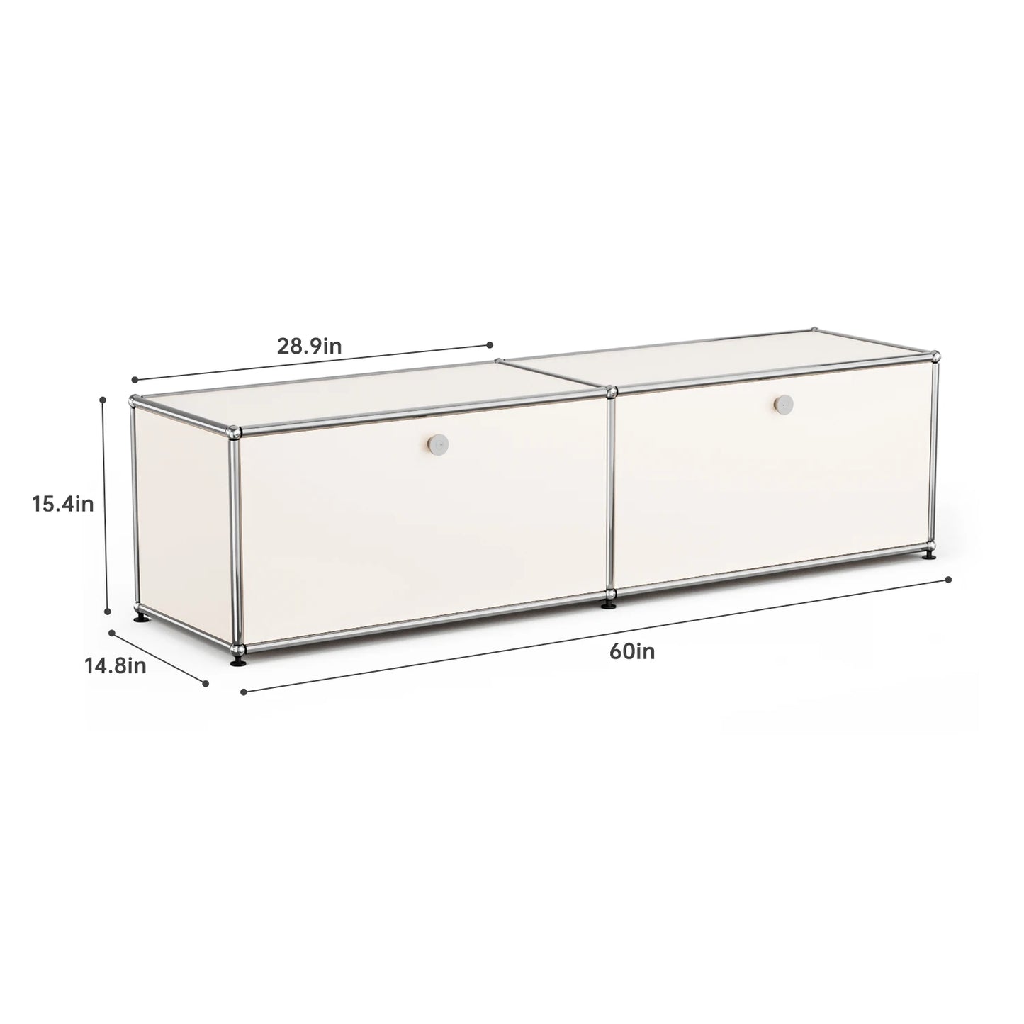 Stainless Steel Storage Cabinet Sideboard With Metal Shelves Living Room