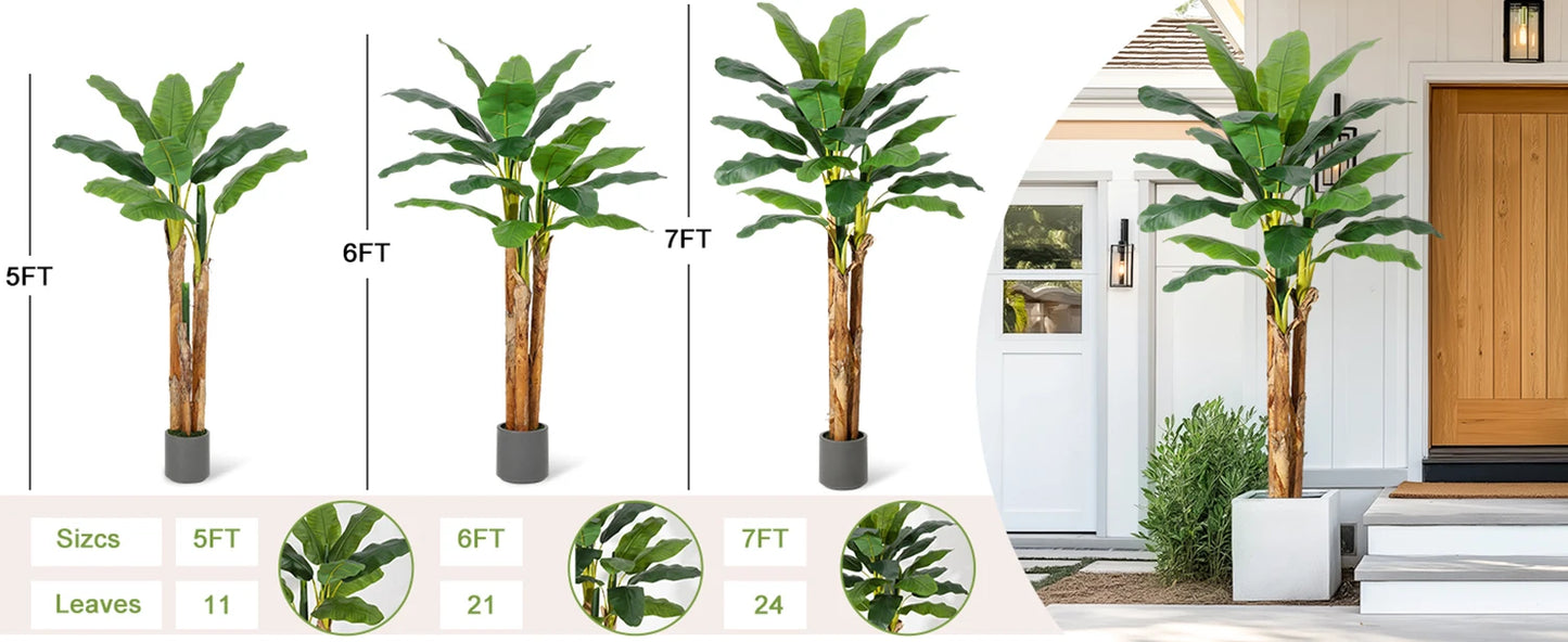 HiMISS Artificial Banana Tree With Planter For Home Decor