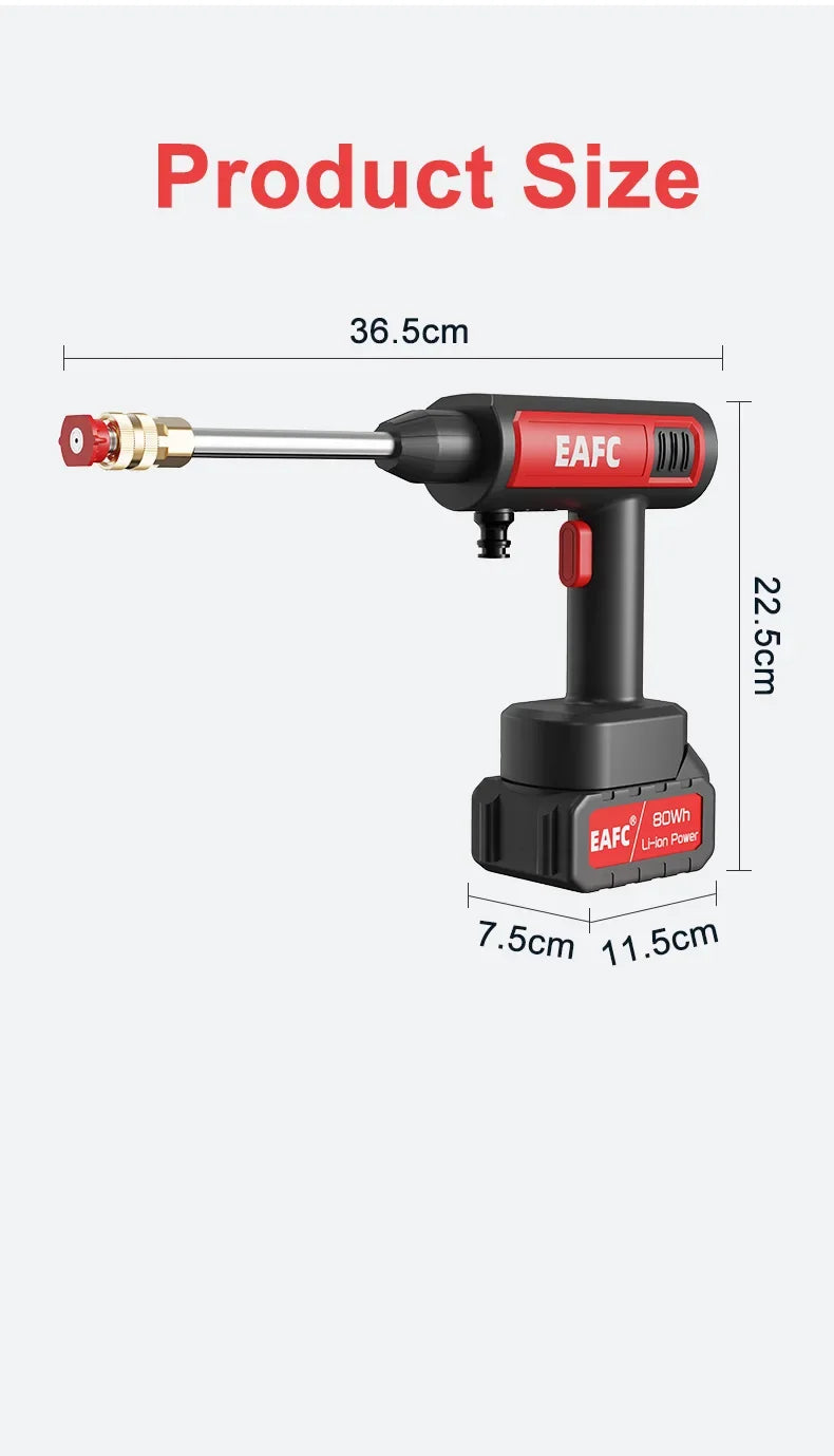 EAFC Cordless 60Bar Electric High Pressure Car Wash Gun Foam