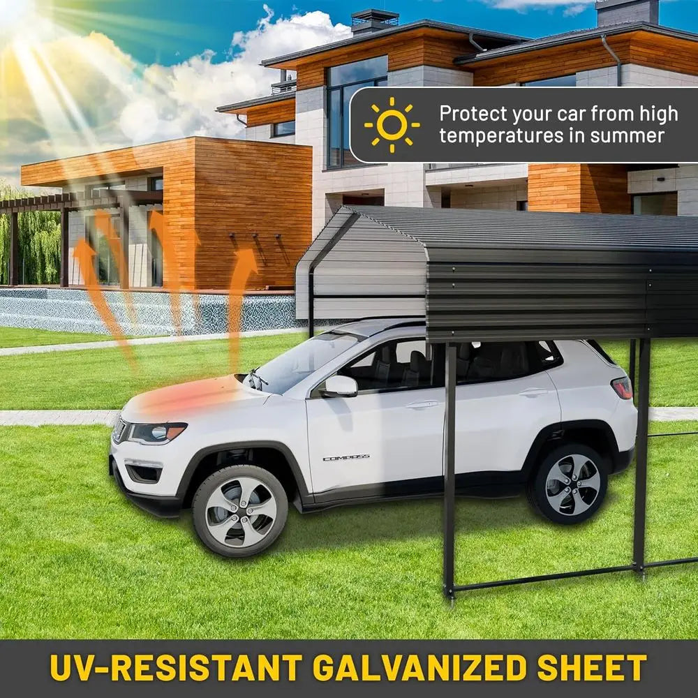 Heavy Duty Metal Carport Shelter In Galvanized Steel