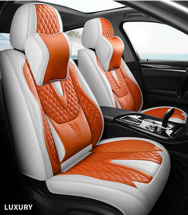 Universal Car Seat Covers Durable Synthetic Leather Front And Rear