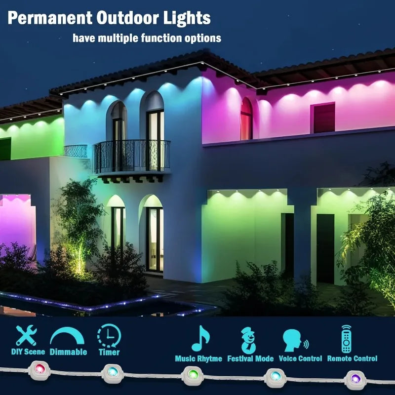 MIMIRGB Eaves Outdoor LED String Lights With App Control