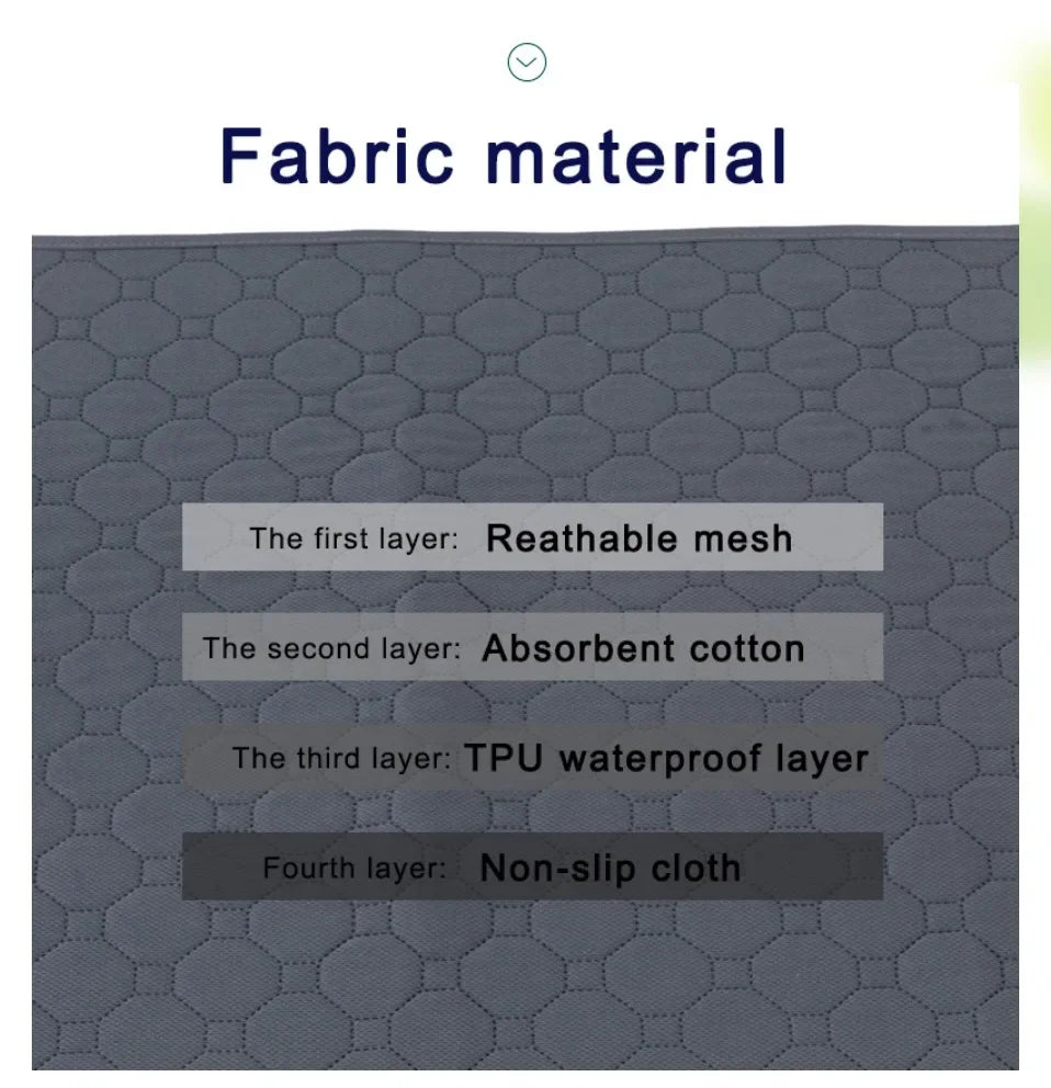 Washable Dog Diaper Mat Reusable Training Pad Waterproof Puppy Bed
