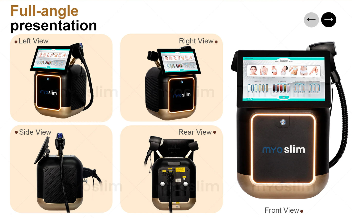 MYOSLIM Soprano Diode Hair Removal Laser 755 808 940 1064