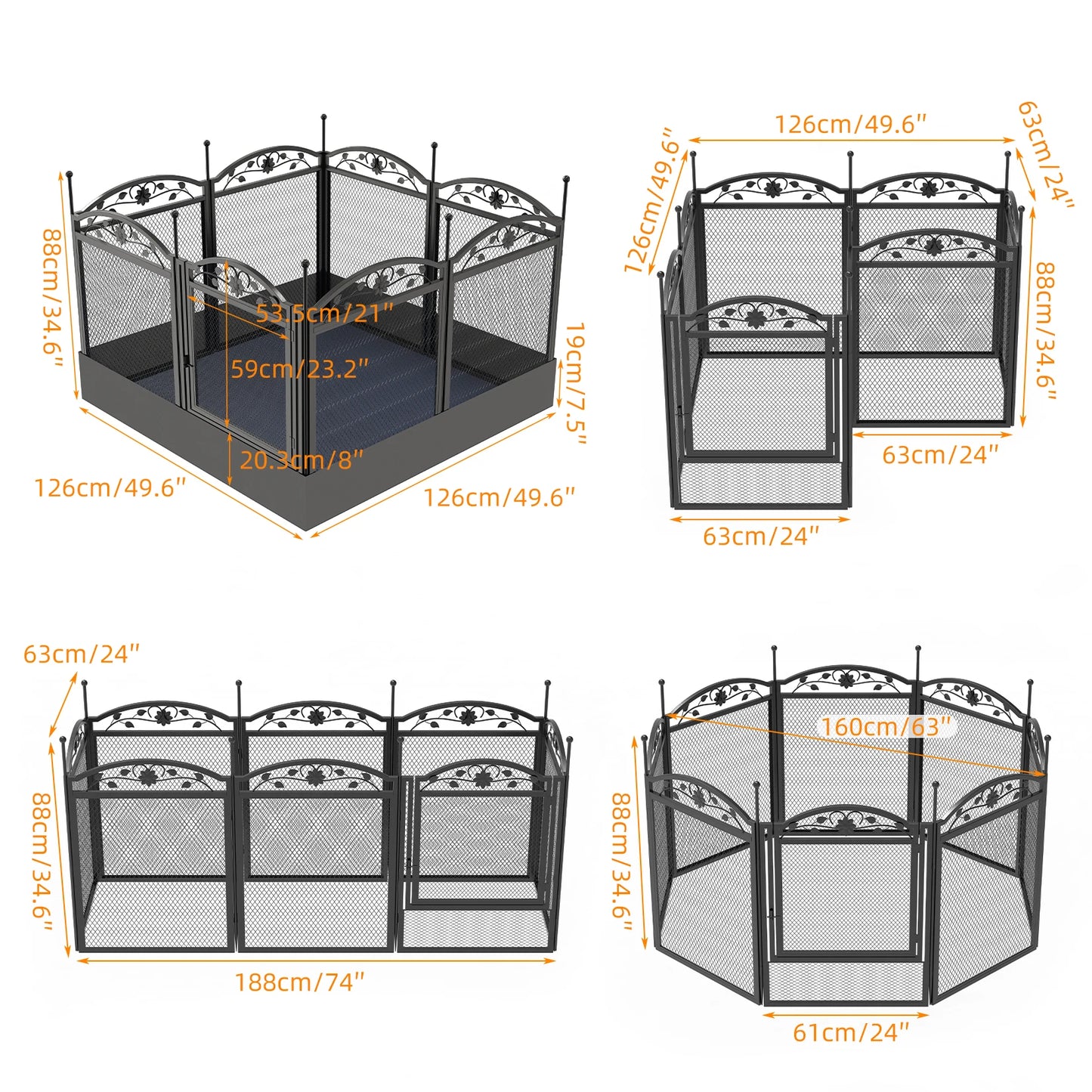 BINGOPAW Heavy Duty Dog Playpen Indoor Outdoor with Waterproof Pad