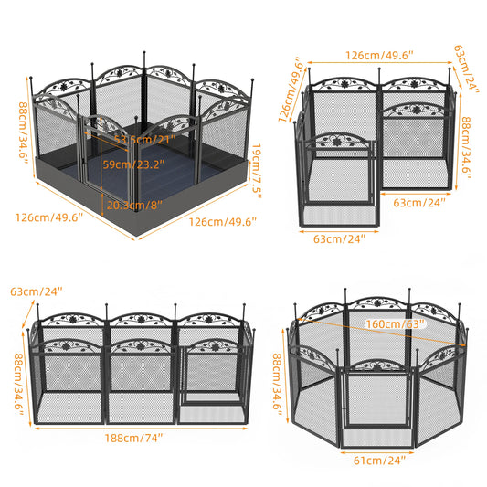 BINGOPAW Heavy Duty Dog Playpen Indoor Outdoor with Waterproof Pad
