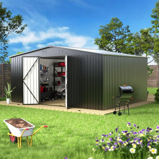 Durable Outdoor Metal Storage Shed With Door And Lock