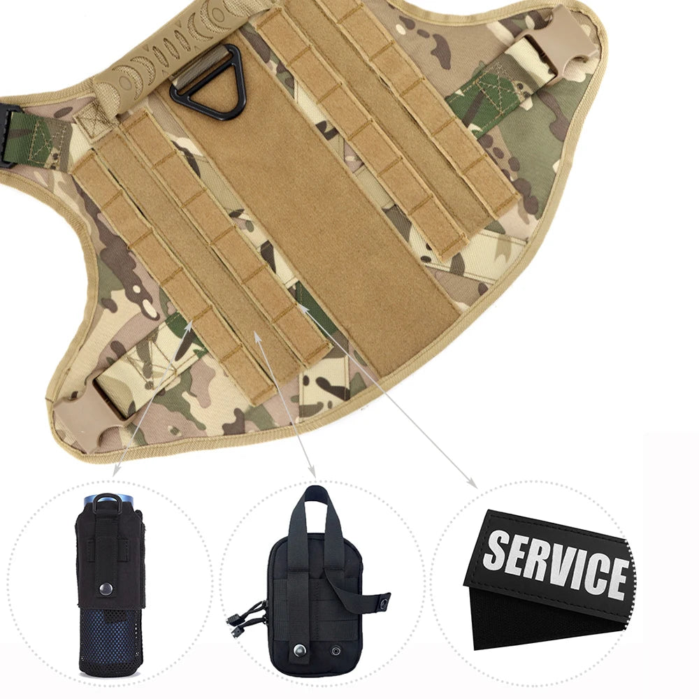 PETRAVEL Tactical Dog Harness Leash Set for Large Dogs Training