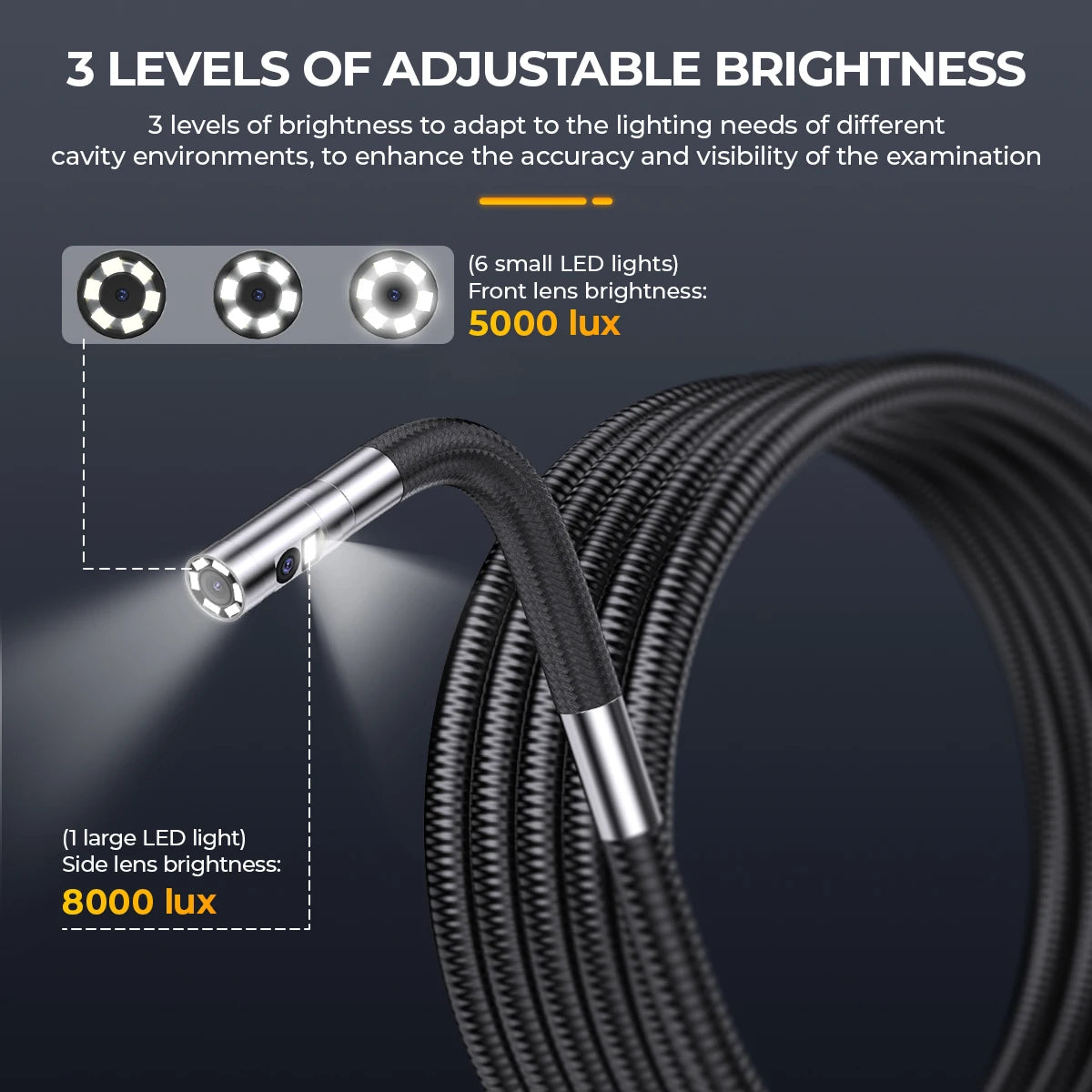 Ancel AN302 Two Way Articulating Borescope With LED Lights