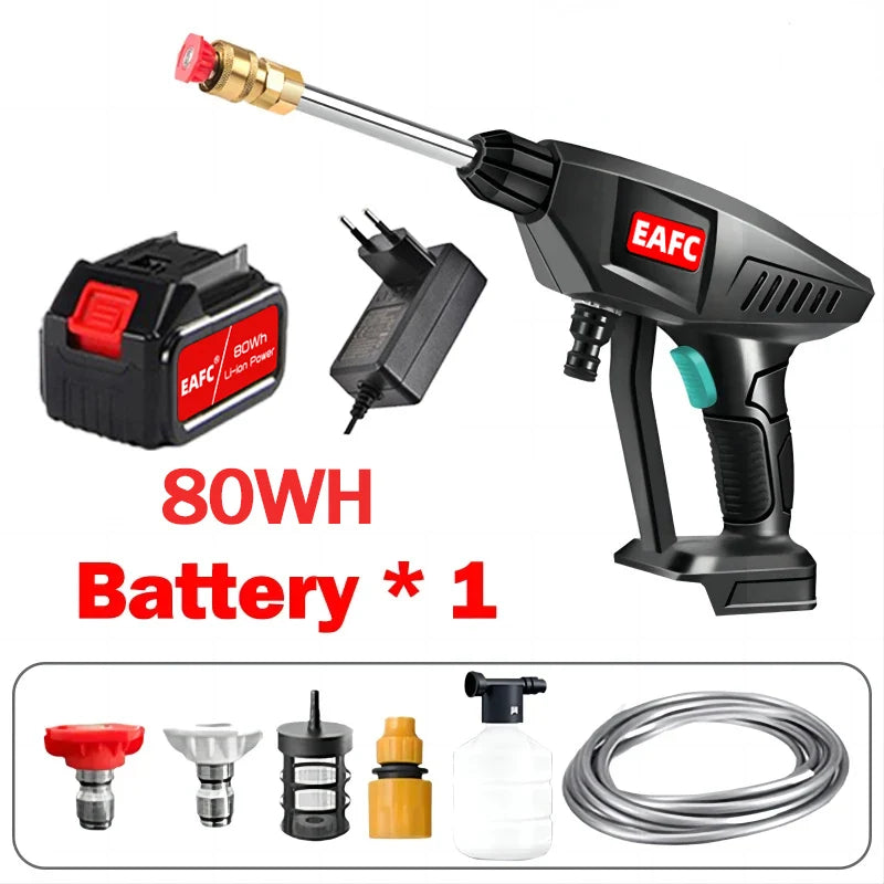 EAFC Cordless 21V High Pressure Car Washer Gun 60 Bar 80Wh