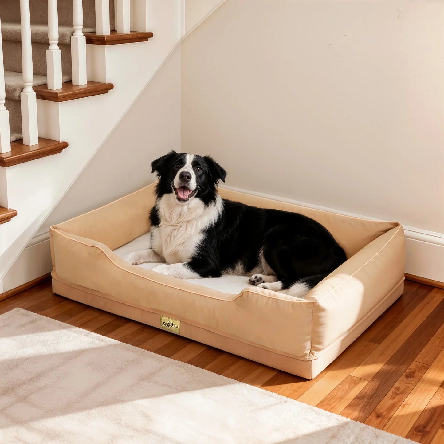 Bingopaw Orthopedic Dog Bed With Oxford Bolster Foam Base