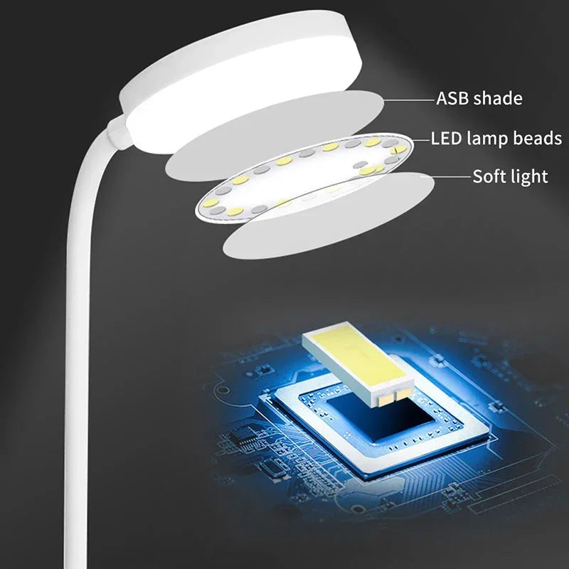 Flexible LED Desk Lamp With USB Power And Level Dimmer