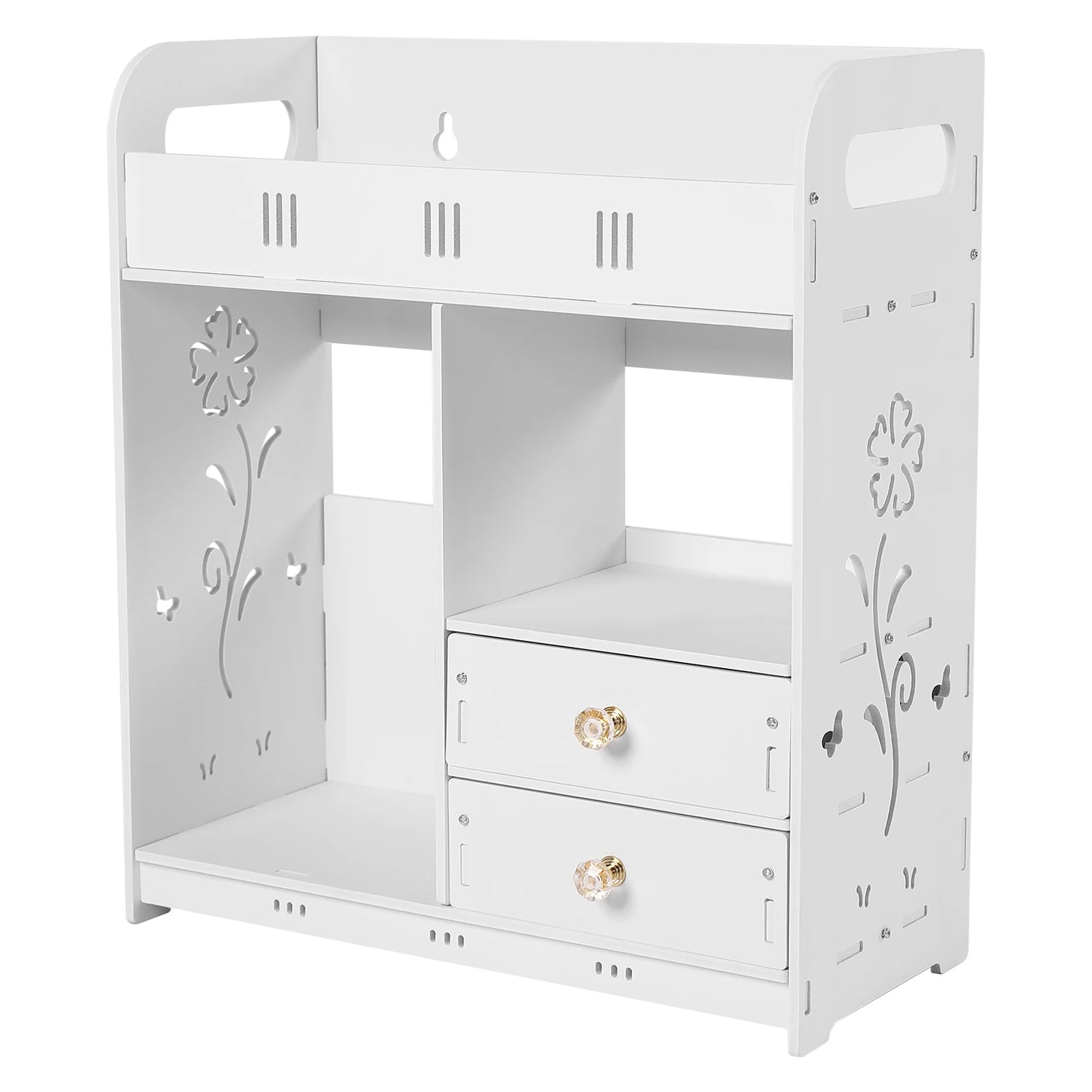 Wall Mounted Cabinet With 2 Drawers Bathroom Organizer