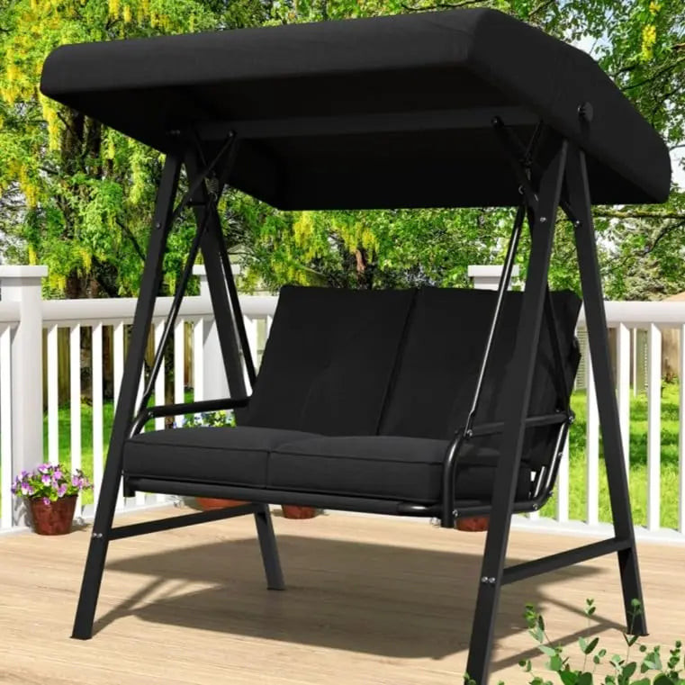 General Outdoor Porch Swing With Canopy 600LBS Capacity 2 Seats