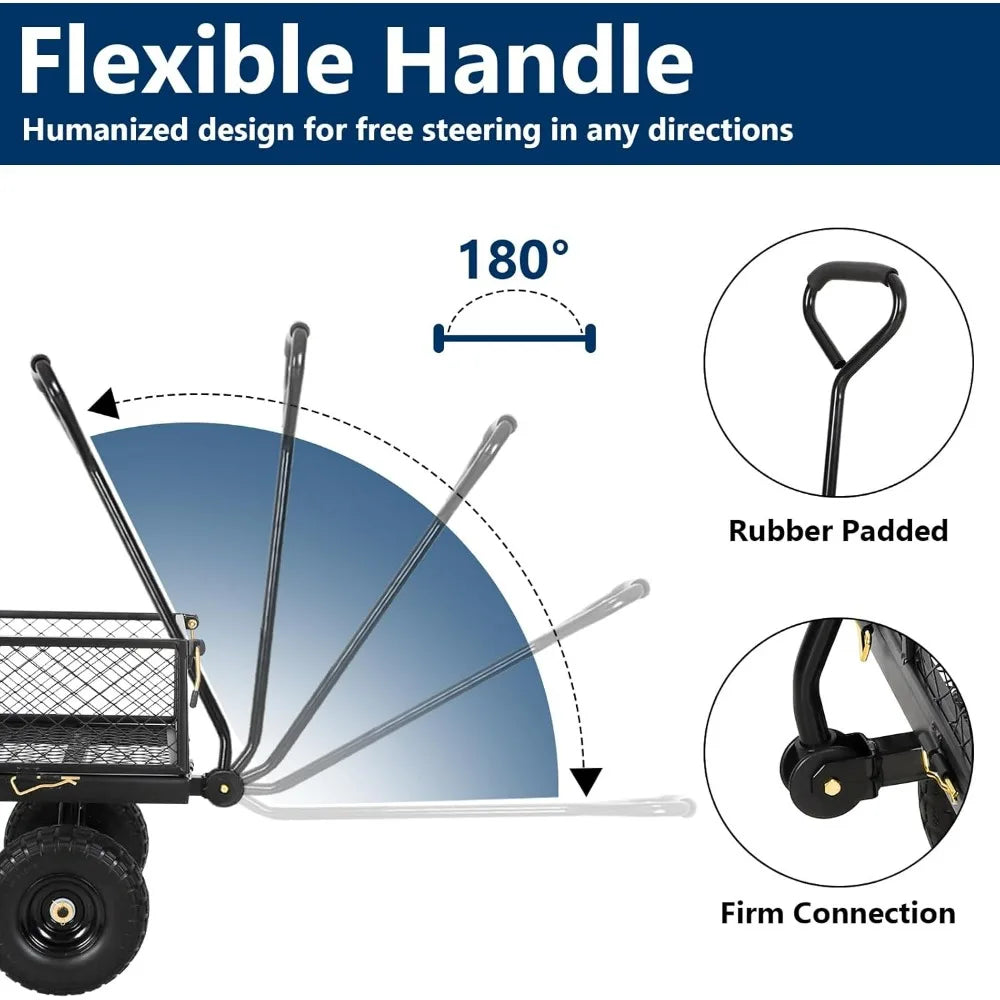 Bilt Hard 400 Lb Flat Free Tire Steel Garden CartPro