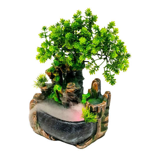 Tabletop Rockery Fountain Indoor Waterfall Bonsai Desktop Decor