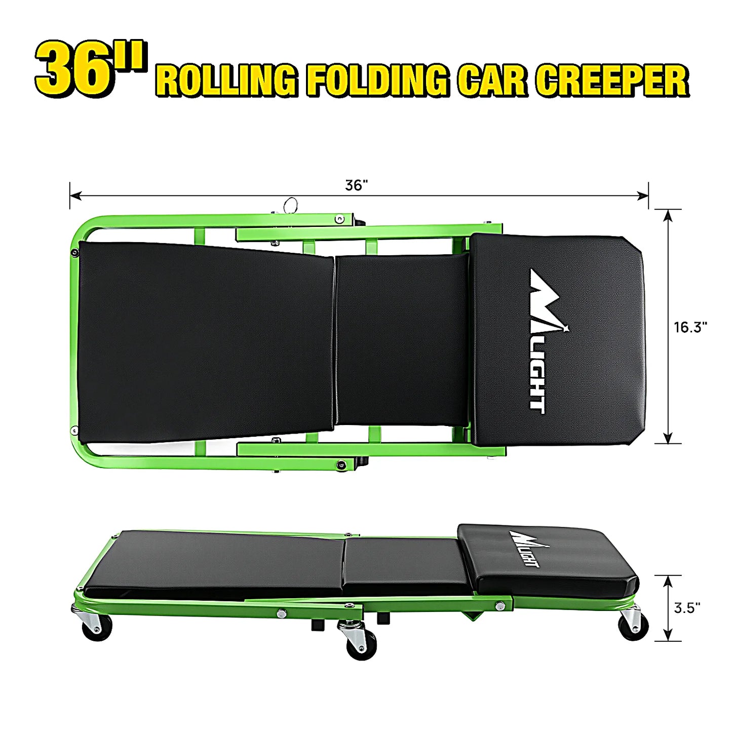 Z Creeper 2-In-1 Rolling Folding Car Seat For Garage